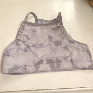 Gray tie dye sports bra with cuts - size 32